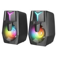 SNOPY SN-X22 STYLE 2.0 Multimedia Led Işıklı 3W*2 Siyah USB Gaming Speaker Hoparlör